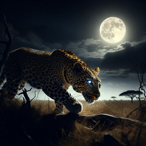 leopard night time hunt