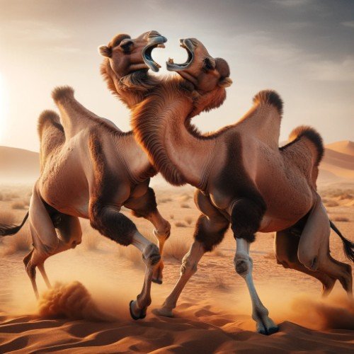 camel bull wrestle