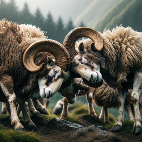 sheep rams fight