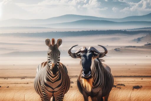 zebra vs wildebeest