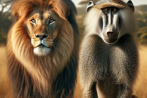 African Lion vs. Baboon
