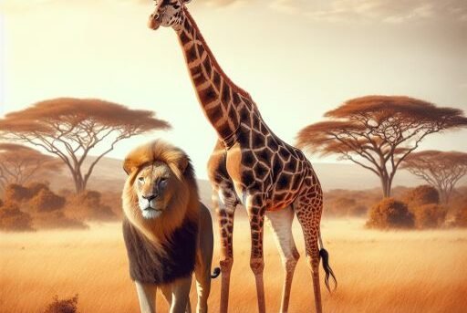 African Lion vs. Giraffe