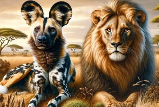wild dog vs lion