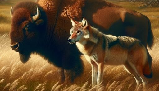 Bison vs. Prairie Wolf