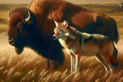 Bison vs. Prairie Wolf