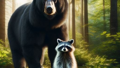 Black Bear vs. Raccoon