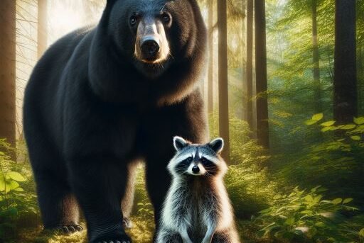 Black Bear vs. Raccoon