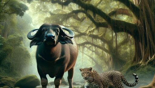 Forest Buffalo vs. Leopard