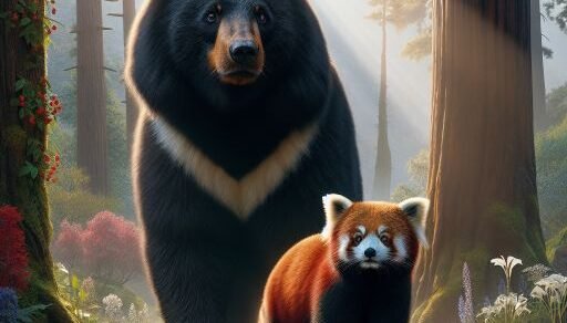 Himalayan Black Bear vs. Red Panda