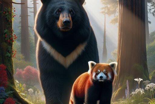 Himalayan Black Bear vs. Red Panda
