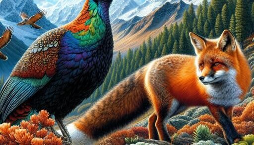 Himalayan Monal vs. Red Fox