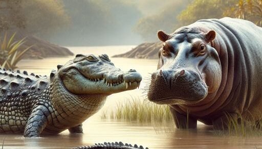 crocodile vs hippo