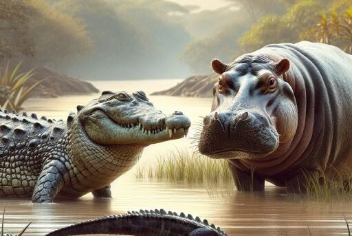 crocodile vs hippo