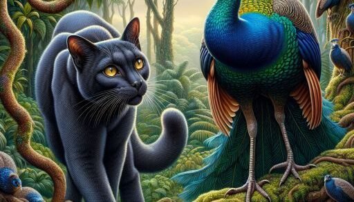 Jungle Cat vs. Peafowl