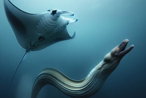 Manta Ray vs. Moray Eel