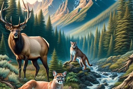 Mountain Elk vs. Cougar