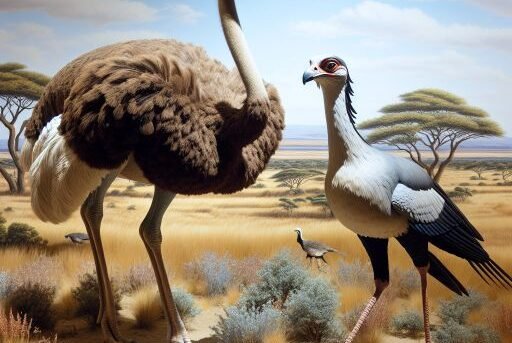 Ostrich vs. Secretary Bird