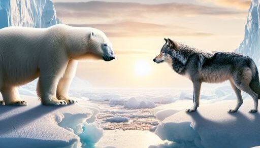 Polar Bear vs. Arctic Wolf