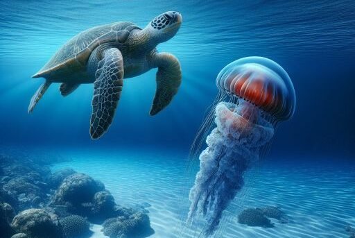 Jellyfish vs. Sea Turtle