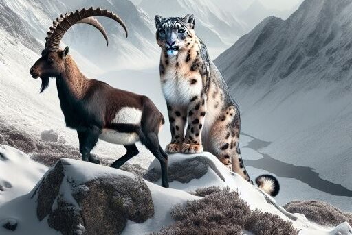 Tahr vs. Snow Leopard