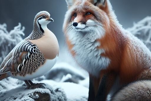 Tibetan Fox vs. Snow Partridge