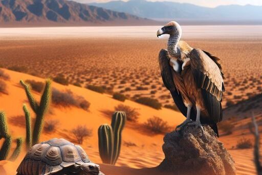 Vulture vs. Desert Tortoise