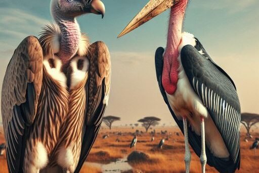 Vulture vs. Marabou Stork
