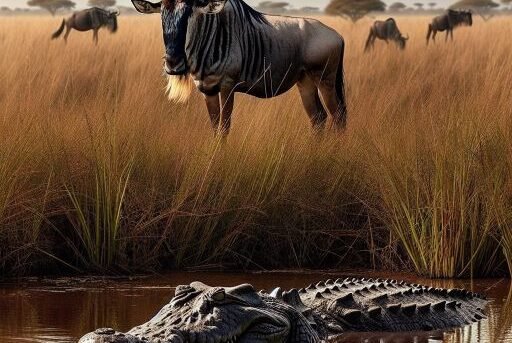 Wildebeest vs. Nile Crocodile